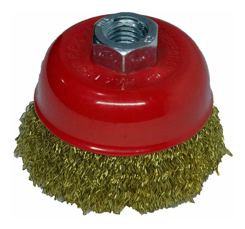 Cepillo Copa Alambre Bronceado Rizado P/amoladora 75mm Tiger