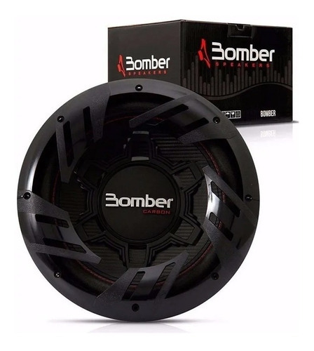 Auto Falante Subwoofer Bomber Carbon 12 Pol 250w Rms Cor Preto