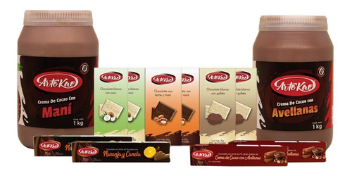 Imagen 1 de 1 de Cremas De Cacao Con Avellanas Y Con Maní + Tabletas Chocolat