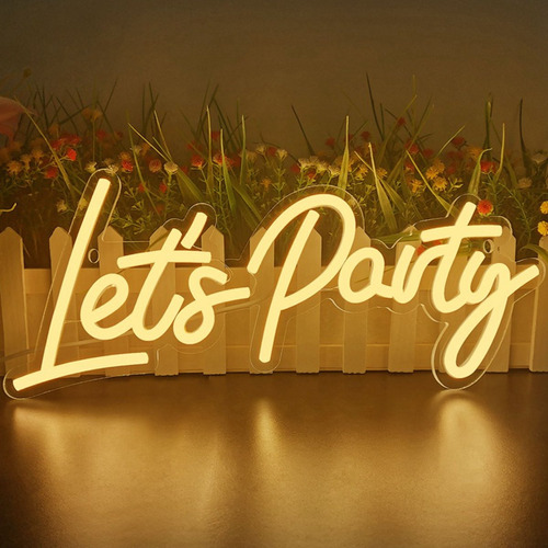 Lámpara Led Let's Party Con Luz De Neón Para Decoración De P