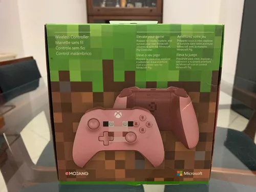 Controle xbox minecraft rosa