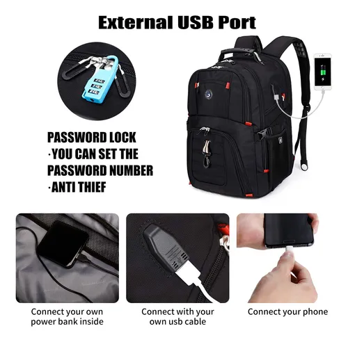 Mochila De Viaje Para Portátil Sherradoo, Extra Grande, 52 L