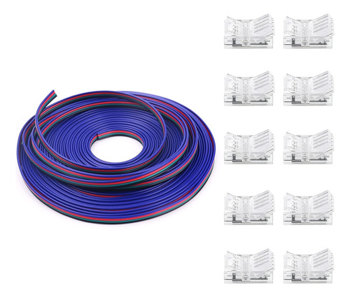 Cable Rgb De 33 Pies 22 Awg, Cable Led Rgb De 4 Pines 1...