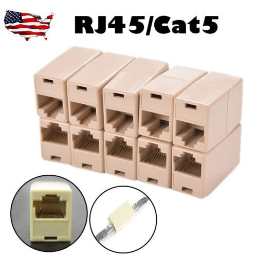 20pcs Ethernet Cat5e Red Hembra Rj-45 Lan Acoplador Adaptado