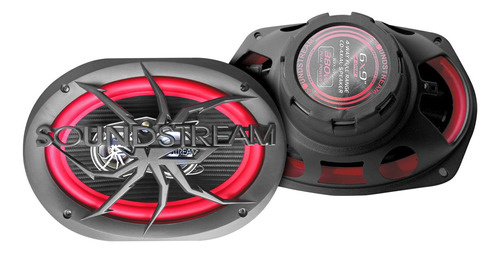 Bocina 6x9 Pulgadas Soundstream Full Range 4 Vías Color Rojo