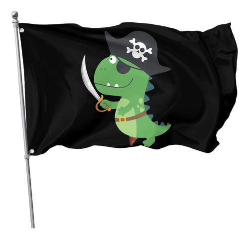 Bandera De Dinosaurio Pirata, 3x5 Pies, Exterior, Interior, 