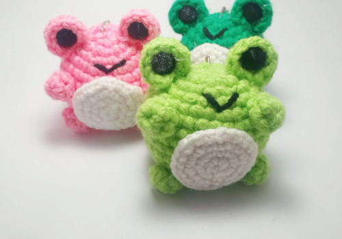 Sapito De La Fortuna A Crochet - Amigurumi 6,5cm Llavero Verde Lima
