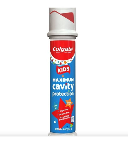 Pasta De Dientes Pump Colgate  Para Niños Con Fluor 124 G. 