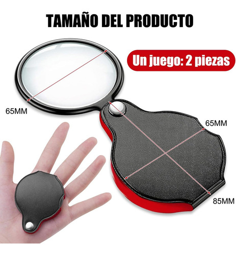 Lupa De Bolsillo Plegable 8x Mini Para Leer, Joyeria