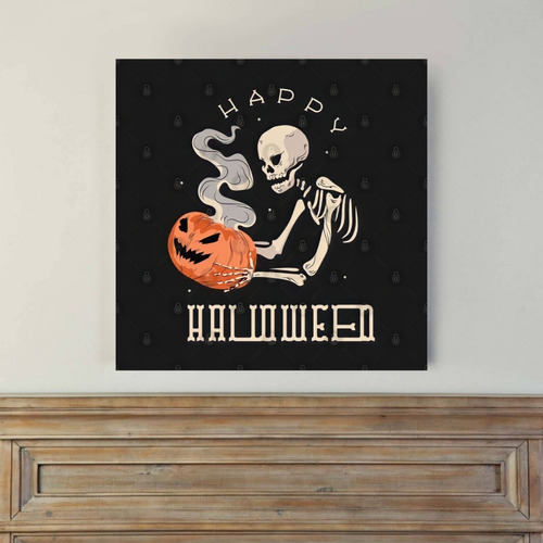 Cuadro Decorativo Calavera Humo Halloween 30x30