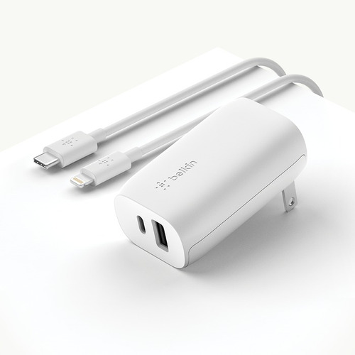 Cargador 30 Vatios + Cable Lightning Usbc Belkin iPad iPhone