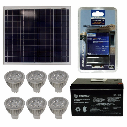 Kit Iluminación Solar 3 Horas De Autonomía 6 Focos