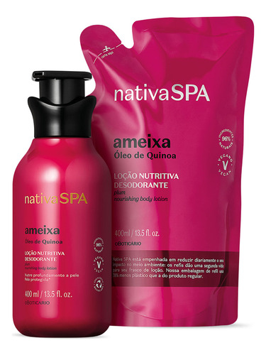 Kit Nativa Spa Ameixa: Loção Corporal 400ml + Refil 400ml