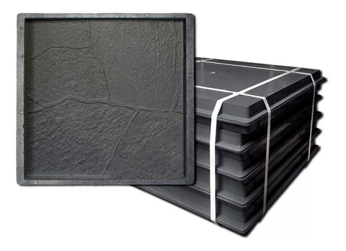 Molde Para Baldosas Laja Gregoriana X 10 Unidades. Color Gris Oscuro