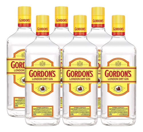 Ginebra Gordon's London Dry Gin 700ml 6 Unidades