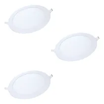 Comprar Kit 3 Paineis Led Aluminio Embutir Redondo 18w Avant Bivolt