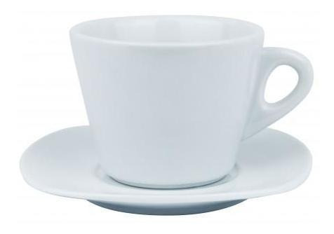 Pack 2x: Taza Y Plato De Cafe Ceramica Blanca Plato 13x13cm