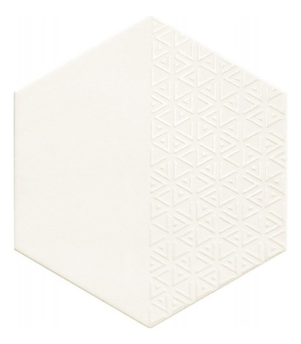 Porcelanato Hexagonal Decorado Blanco 28.5x33