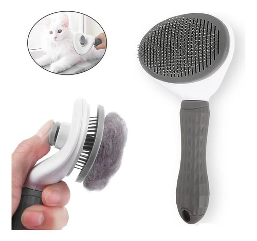 Cepillo Peine Push Aseo Mascotas Con Expulsor Pelos