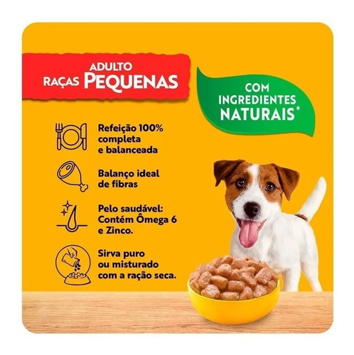 Imagen 3 de 8 de Alimento Pedigree En Salsa Razas Pequeñas para perro adulto de raza pequeña sabor carne en sobre de 100g