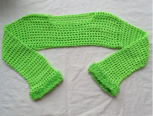 Sweater Top Verde Mangas Crochet Tejido Agujeros Red Verde 