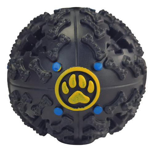 Brinquedo Bolinha Interativa Porta Petisco Com Som G Cor Preto