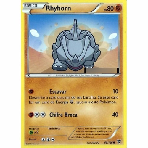 2x Rhyhorn - Pokémon Físico Comum 60/146 - Pokemon Card Game