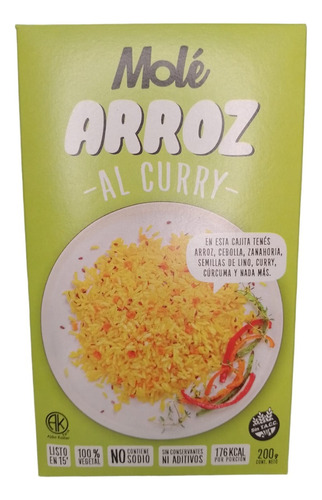 Arroz Al Curry Mole - 100% Vegetal - Kosher - Pack X4 U.