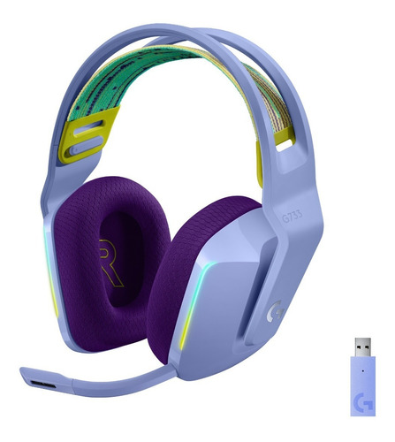 Auriculares Logitech G733, con micrófono Inalámbricos, color lila