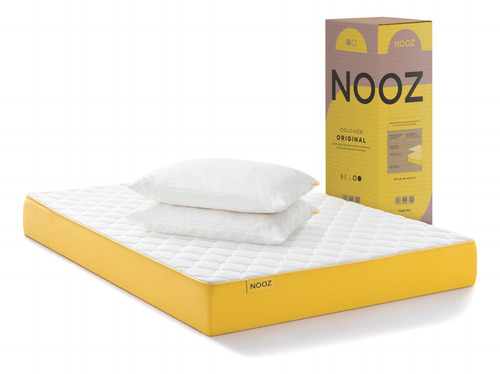 Colchón Nooz Original Individual Y 2 Almohadas Estándar Blanco