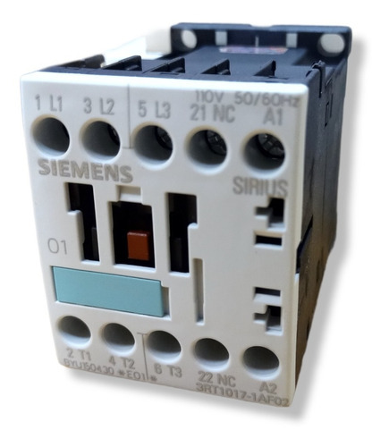 Contactor Siemens 12a Bobina 110v 1nc 3rt1017-1af02