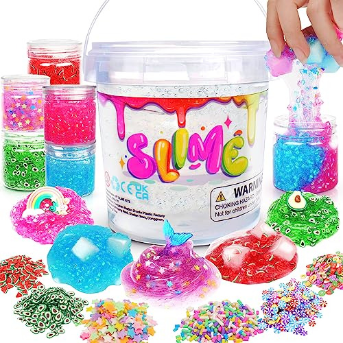 Clear Slime Kit Toys For Girls: Big Premade Crystal Sli...