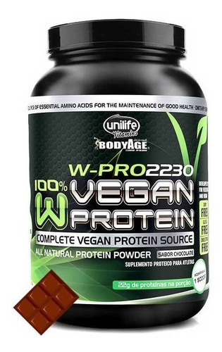 2x Whey Vegan Sabor Chocolate 900g 0% Lactose - Frete Grátis