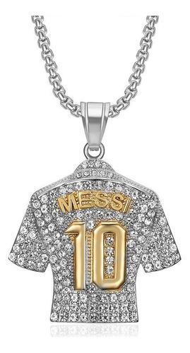 2pcs No.10 Jersey Pingente Colar Titanium Aço Jóias