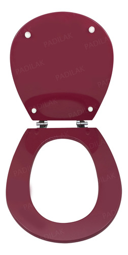 Tapa Asiento Inodoro De Madera Pilar Bordo Rojo Mora H.cromo