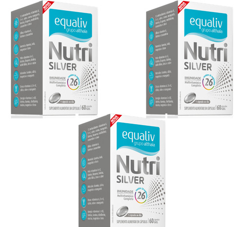 Kit Com 4 Vitaminas Nutri Silver 60cps Equaliv