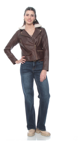 Chaqueta Wados Cuero Ecologico Con Cuello Chiporro Desmontable