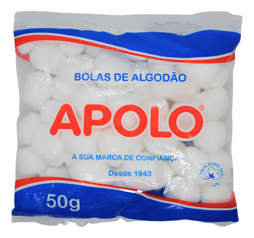 Algodão Em Bolas Pacote Com 50g Apolo