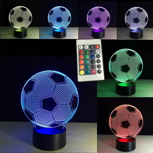 ! Luces De Mesa 3d Con Colores En Forma De Balón De Fútbol,
