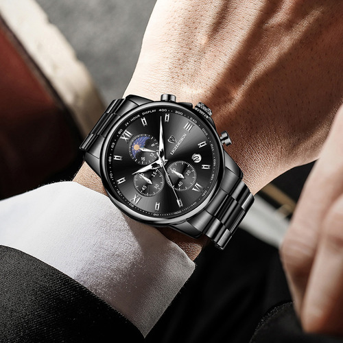 Relojes Para Hombre Lige Casual Acero Reloj Impermeable