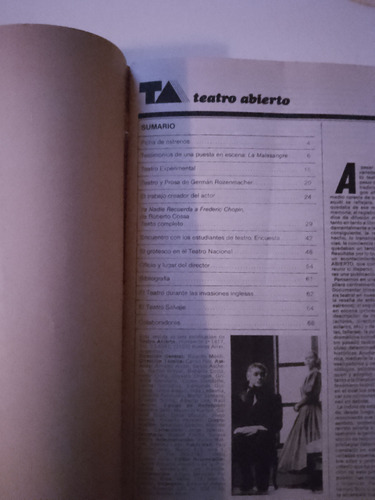 Revista Teatro Abierto Número 1 (Usado)