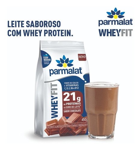 Wheyfit Parmalat Sabor Chocolate Pacote 450g Chocolate