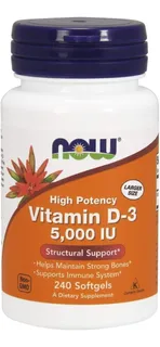 Now Vitamina D3 5000 Iu 240 Und - Unidad a $375