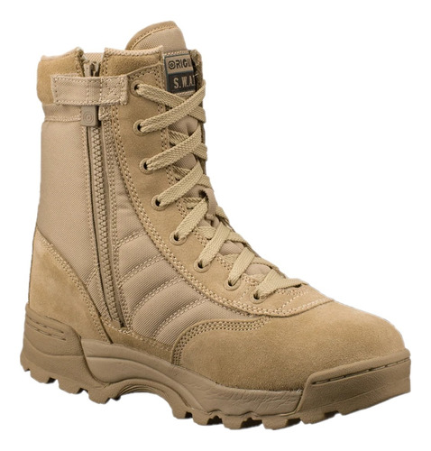 Bota Tactica Original Swat Clasica Tan Con Cierre