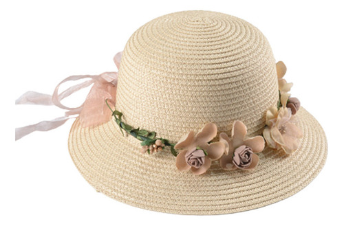 Sombreros De Playa Con Flores For Mujer, Sombrero De Paja C