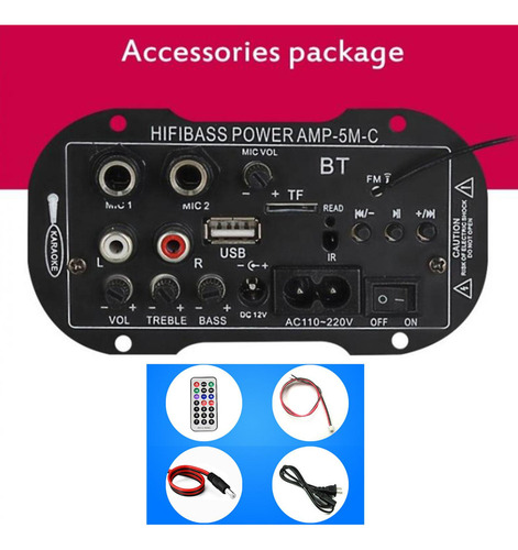 Coche Hifi Bluetooth Amplificador De 220v Stereo Subwoofer