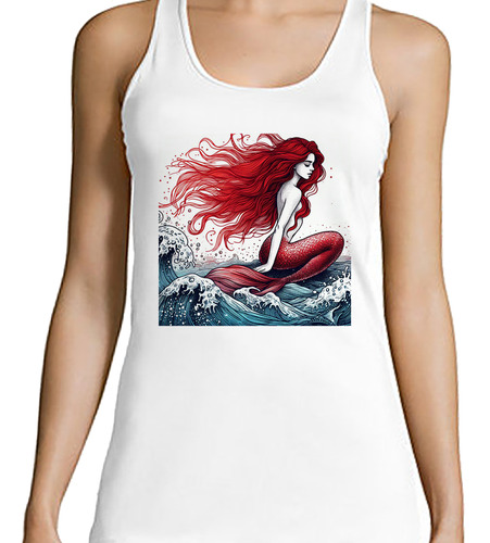 Musculosa Mujer Sirena En El Mar Criatura Mitica Hermosa