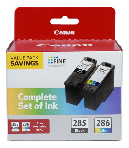 Canon Pg-285 Negro/CL-286 Black Tink Cartuds and Tricolor Supplied Performance, Pack Of 2 (6197c004), Compatible With: Pixma Tr7820, Pixma Ts7720.