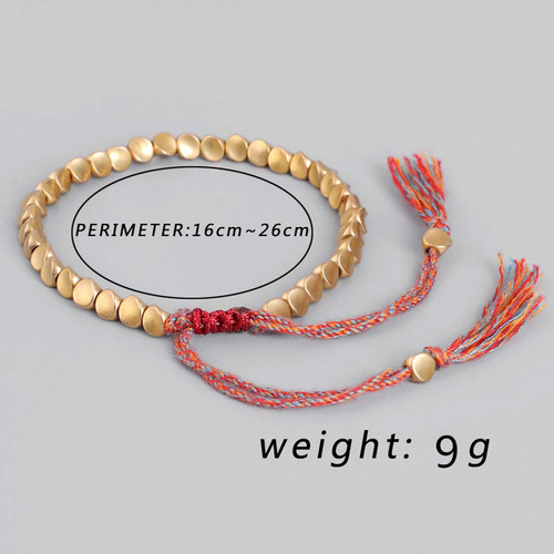 Pulsera De Cuentas De Cobre Tibetano Hecha A Mano Pulsera
