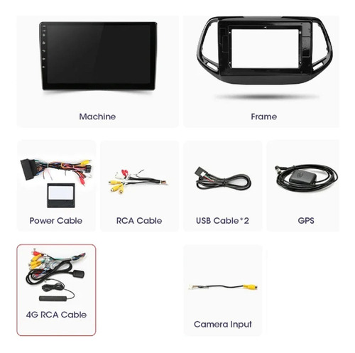 Multimidia Android Jeep Compass 2017-21 Carplay 6/64gb